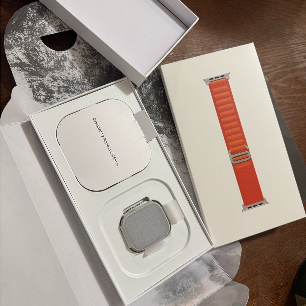 Apple Smartwatch Silver with Vibrant Orange Band